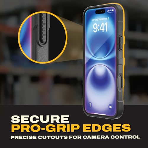 DEWALT Compatible iPhone 17 Pro Magnetic Case with Stand, Rugged Shockproof Cover w/ 360° Rotatable Ring Holder, Compatible with MagSafe iPhone 17 Pro Case Kickstand, Heavy-Duty Protective Black - size: iPhone 17 Pro