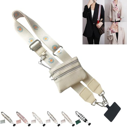 Cell Phone Lanyard Crossbody with Wallet, Versatile Clip and Go Phone Strap - color: R