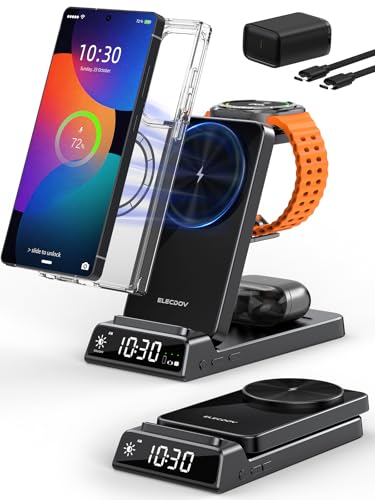 Magnetic Wireless Charger for Samsung, Nightstand Travel Android Charger - color: Black