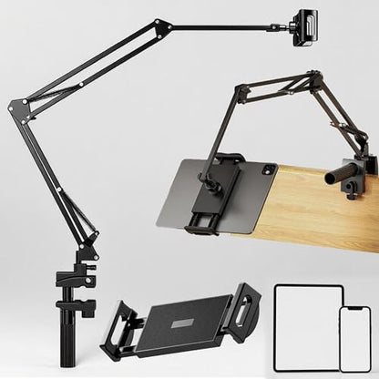 YTDSUPTablet Stand for Desk, 360° Rotation, Adjustable Gooseneck Tablet Arm - size: Base - 5 Hole Positions