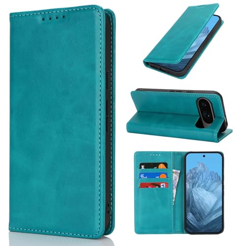 fit for Google Pixel 9/9 Pro Wallet Case,Premium PU Leather Flip Folio Case with Card Slot,Stand Holder,Magnetic Closure TPU Shockproof Interior Protective Case for Pixel 9/9 Pro,Sky Blue | Premium PU Leather, Flip Folio Purse Case, with Card Slot, Stand