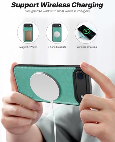 OCASE for iPhone Air Detachable Wallet Case with Card Holder, 2 in 1 PU Leather Flip Folio with RFID Blocking Stand Wrist Strap Shockproof Phone Cover 6.5 Inch 2025, Green - color: Green, size: iPhone Air