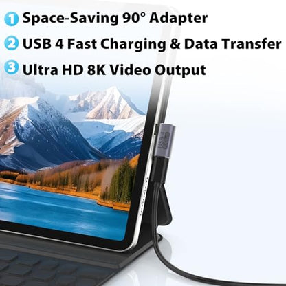 Cyberguys! USB C Right Angle Adapter PD 240W for Thunderbolt 4/3, 2-Pack - style: Angle-Flat