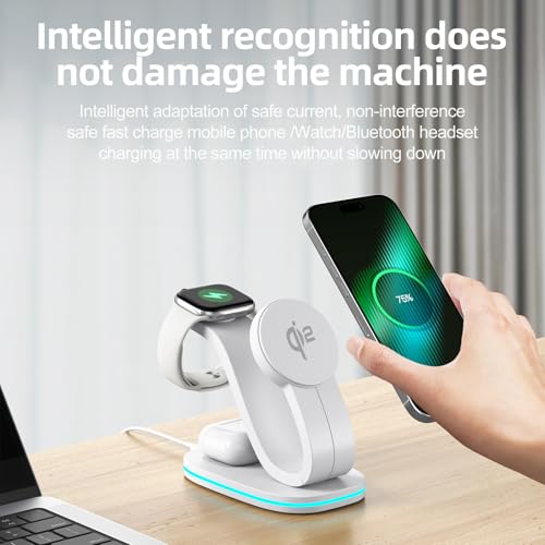 2026 New Fast 15W 3 in 1 Charging Station for iPhone Compatible Magnetic