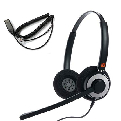 IPD IPH-165 Phone Headset with Noise Cancelling Microphone for Office and Call Center-Compatible with Avaya 1608 1616 9601 9608 9611 9611G 9620 9621 9630 9631 9640 9641 9650 9670 J139 J159 J169 J179 - color: 165-BL-FOAM