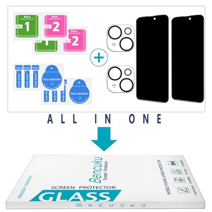 2+2 Pack Privacy Screen Protector for iPhone 15 Plus Tempered Glass - size: (Privacy)iPhone 15 Plus 6.7 Inch
