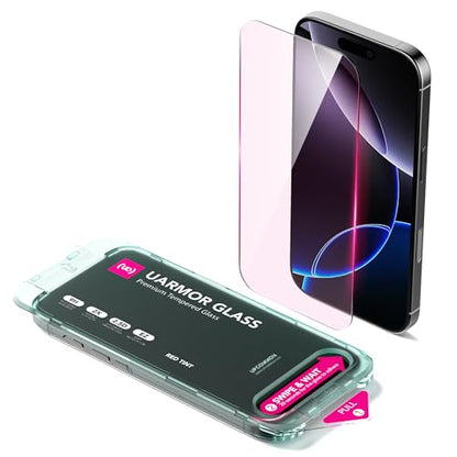 UARMOR Red Light Screen Protector for iPhone 16 Pro Max [6.9 Inch] Anti Blue Light, Double Strength 9H Tempered Glass with Easy Installation Kit, Case Friendly Fit - 2Pack - size: iPhone 16 Pro Max
