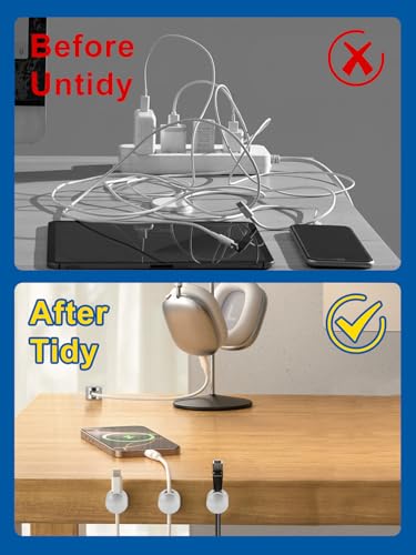 Upgraded Aluminum Silver Phone Charger Cord Holder with Extra-Large