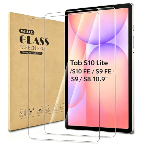 WD&CD 2 Pack Screen Protector Compatible with Samsung Galaxy Tab S10 Lite / S10 FE 2025/S9 FE/S9/S8 10.9 Inch, Tempered Glass Film 【Anti Scratch 】【Anti Bubble】【High Definition】 - color: Samsung Galaxy Tab S10 Lite 10.9"