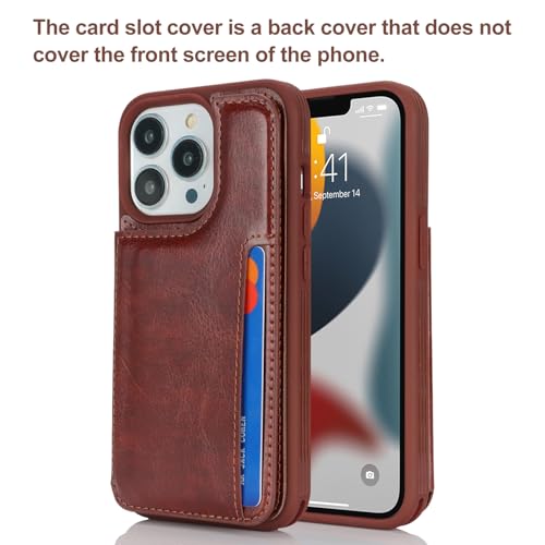 iCoverCase Compatible with iPhone 13 Pro Case with Card Holder, Wallet Phone Case for Women Men RFID Blocking PU Leather Protective Case 6.1 Inch (Dark Brown) - color: Dark Brown