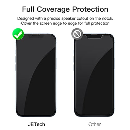 JETech Full-Coverage Screen Protector for iPhone 14 Plus, 3-Pack | Black Edge Tempered Glass, Easy Installation Tool, HD Clear, Case-Friendly - size: iPhone 14 Plus
