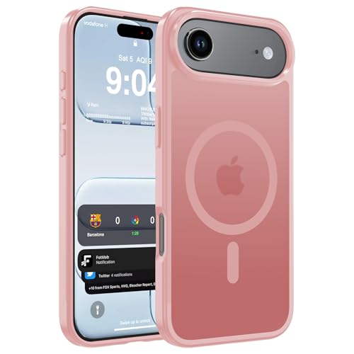 WRJ Magnetic Matte Case for iPhone Air 6.5-Inch, [Compatible with Magsafe] [Military Grade Drop Protection] Slim Translucent Anti-Fingerprints Shockproof Protective Phone Case-Pink - color: Pink, size: For Iphone Air 6.5 Inch