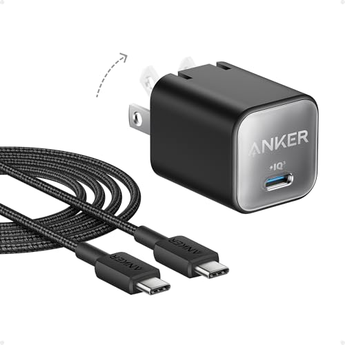 Anker Nano Phone Charger, 30W Portble and Foldable USB C GaN Charger - color: black
