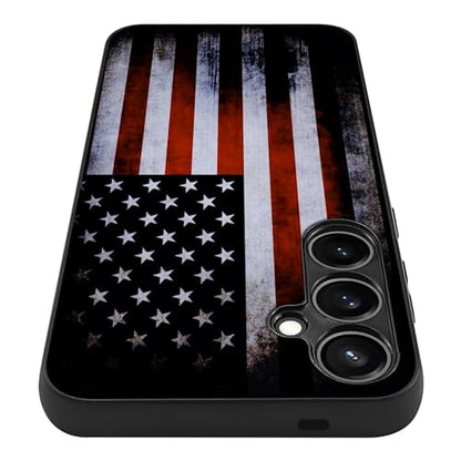 Compatible with Samsung Galaxy S24 Case American Flag Pattern | Anti-Scratch Hard PC Back, Non-Slip Soft TPU Sides, Shockproof Protection Cover - color: American Flag, size: Samsung Galaxy S24