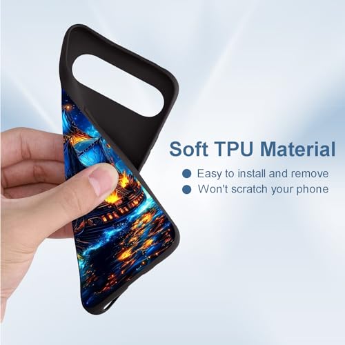 for Google Pixel 9 Pro XL Phone Case TPU Shockproof Full Body Protection Cover 6.8" Majestic Pirate Ship for Pixel 9 Pro XL Lightweight Compatible Wireless Charging Screen Protector Film - color: Majestic Pirate Ship