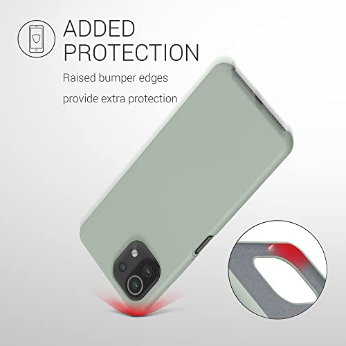 kwmobile Case Compatible with Xiaomi 11 Lite (5G) NE/Mi 11 Lite (5G) Case - TPU Silicone Phone Cover with Soft Finish - Gray Green - color: gray green