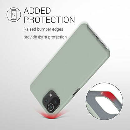 kwmobile Case Compatible with Xiaomi 11 Lite (5G) NE/Mi 11 Lite (5G) Case - TPU Silicone Phone Cover with Soft Finish - Gray Green - color: gray green