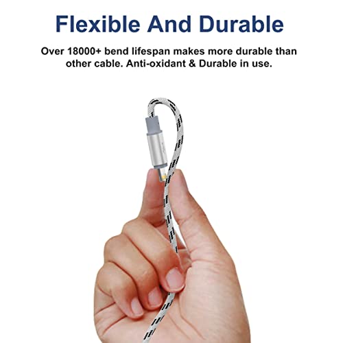 USB A/C Multi Charger Cable, 4 in 1 Charging Cords for Multiple Devices 10ft