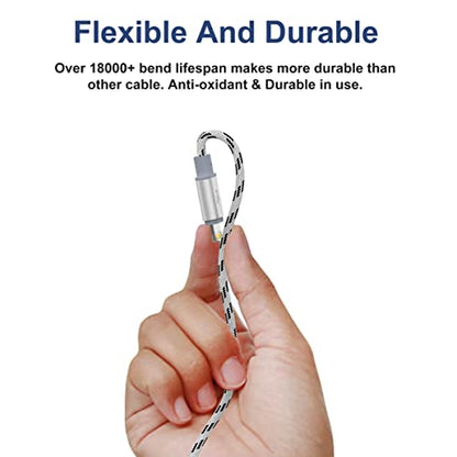 USB A/C Multi Charger Cable, 4 in 1 Charging Cords for Multiple Devices 10ft