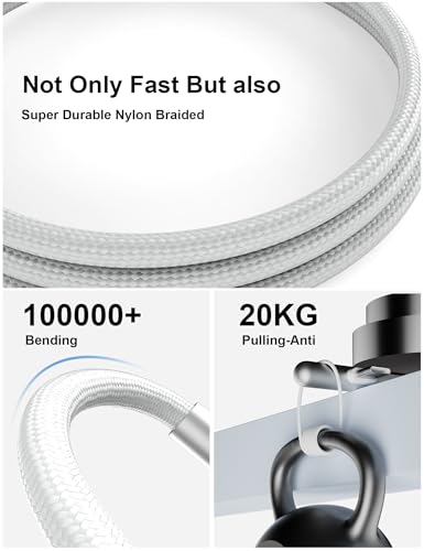 16FT USB C Cable Fast Charging,Extra Long USBC to USBC Cable,White - color: White, size: 16FT/5M