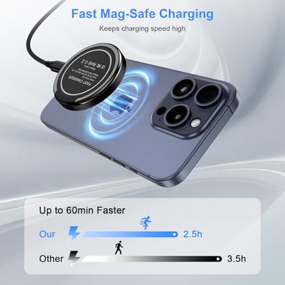 Magnetic Wireless Charger for iPhone 18 Pro/18Pro Max/17/16/15/14/13/12 Series,AirPods3/2/Pro, 2Pack 15W Mag-Safe Charger Fast Charging Pad for Samsung S26/25/24/23, Pixelsnap Charger for Google Pixel