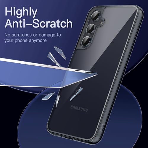 JETech Case for Samsung Galaxy A35, Anti-Yellowing, Black | Shockproof Protection, Scratch Resistant Hard PC Back, Durable Transparent TPU Bumper - color: Black, size: Galaxy A35