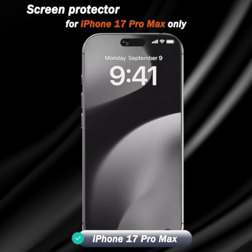 2 Pack for iPhone 17 Pro Max Privacy Screen Protector. Anti Scratch, Self-Healing, Anti Spy Flexible TPU Film NOT Tempered Glass for iPhone 17 Pro Max