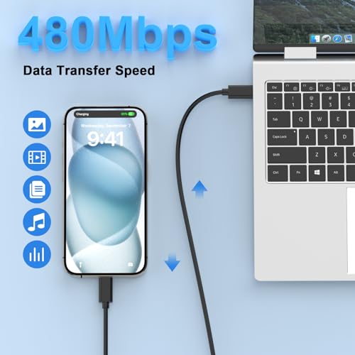 iPhone 17 16 15 Charger Fast Charging 10FT, 20W USB C Charger Block & Cable - color: Black