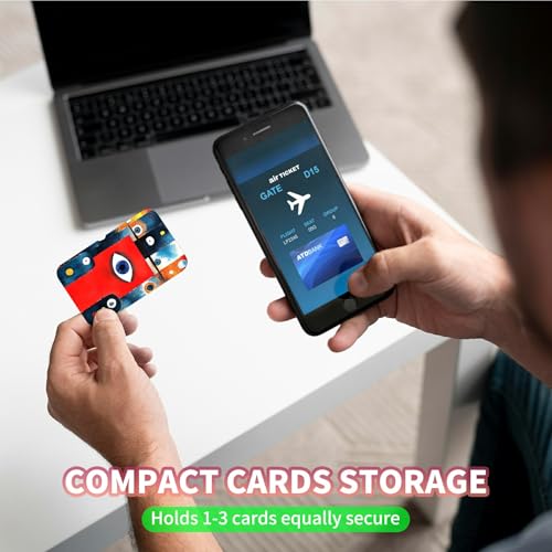 Phone Credit Card Holder Stick on, Cell Phone Pocket Self Adhesive Stretchy Stick on Wallet ID Credit Card Case Pouch Sleeve with Flap for All Smartphones, Artistic Eyes - color: Artistic Eyes
