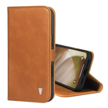 TORRO Leather Case Compatible with iPhone 17 Pro 6.3" 2025 - Premium Leather Wallet Flip Case with Kickstand and Card Slots (Compatible with Official MagSafe Chargers) - Light Brown - color: Light Brown, size: iPhone 17 Pro