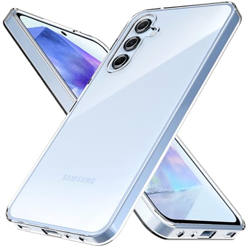 Silicone Clear for Samsung Galaxy A55 Case,Ultra Thin with Comfort Grip | Soft Slim-Fit TPU Galaxy A55 Phone Cover,Non-Slip,Shockproof Protection,Scrath-Resistant - size: A55