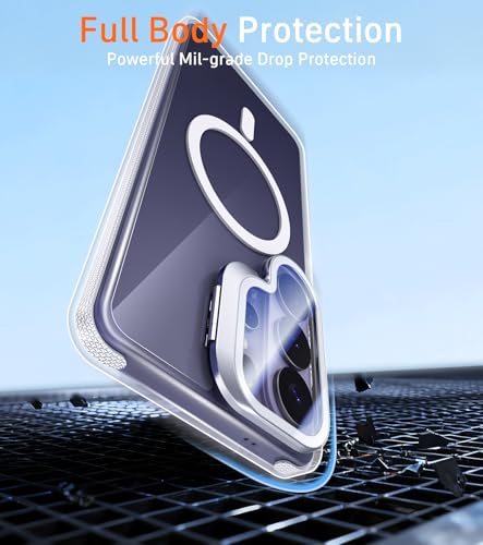 Clear Magnetic Case for Samsung Galaxy S26 Ultra with Camera Cover Stand | Full Camera Protection, Compatible with MagSafe, Anti-Yellowing Anti-Scratched Shockproof Slim Phone Case - color: Clear