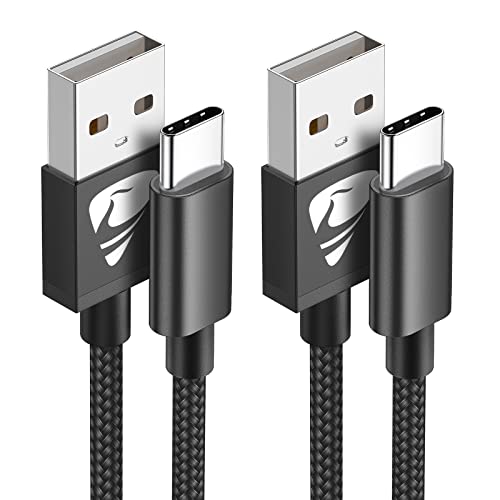 Aioneus USB A to USB C Cable 10 FT 2Pack 3A Fast Charging USBC Cord Braided - color: Black