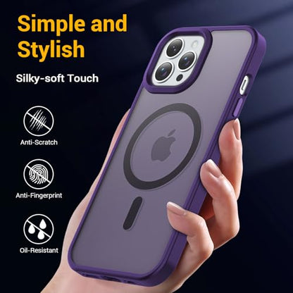 for iPhone 13 Pro Max Case, Compatible with Magsafe, Anti-Yellowing, Military-Grade Protection, Shockproof Slim Magnetic Phone Case Cover, Dark Purple - color: Dark Purple, size: iPhone 13 Pro Max