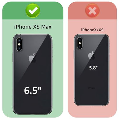 XcaseBar for iPhone Xs Max 6.5" Wallet case with Zipper Credit Card Holder【RFID Blocking】, Flip Folio Book PU Leather Phone case Shockproof Cover Women Men for Apple XS Max 6.5" case Blue Green - color: Blue Green