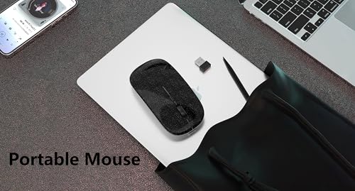 WREANU Wireless Bluetooth Mouse, Rechargeable Laptop Mice, Bright Black - color: Bright Black