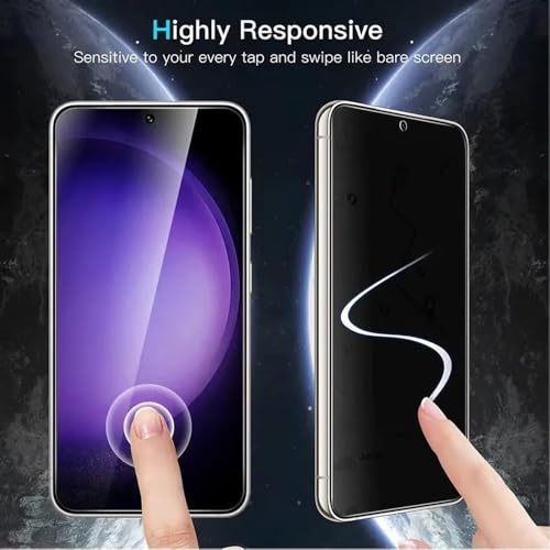 Privacy Screen Protector Tempered Glass for Samsung Galaxy S24 FE - Scratch Resistant Protective Film - Easy Installation Edge to Edge Protection - Bubble Free - size: Galaxy S24 FE