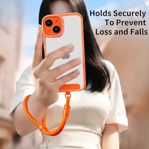 Anti Theft Phone Wrist Strap With 2 Metal Tether Tabs，Adjustable Wristlet & Hand Cell Phone Lanyard for Women and Men - color: Orange