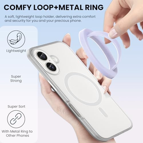 Magnetic Silicone Ring Grip Phone Holder, Loop Grip Phone Holder，Phone Grip - color: Purple