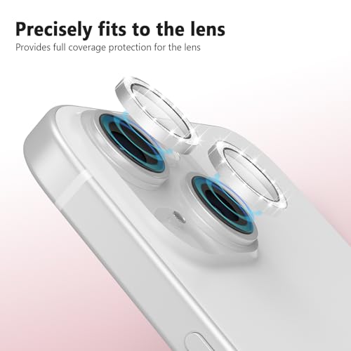 TENOC Camera Lens Protector for iPhone 14 & 14 Plus, Silver Glitter - size: iPhone 14/14 Plus