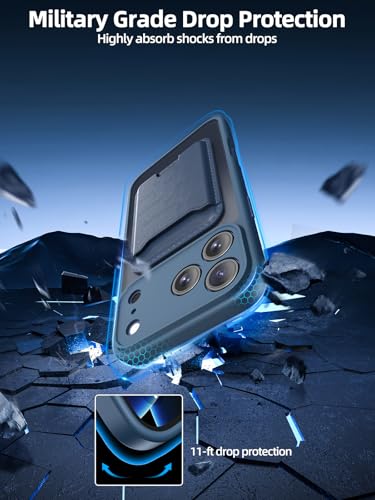 TopMade for iPhone 17 Pro Case with Mag-Safe Wallet, 4 Cards Holder Blue - color: Blue, size: iPhone 17 Pro