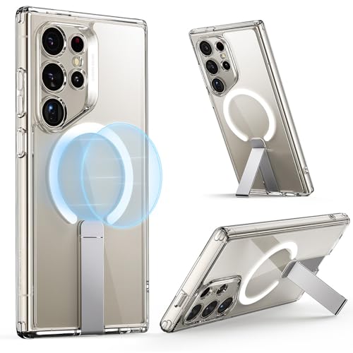 ESR for Samsung Galaxy S24 Ultra Magsafe Case with Kickstand, Wireless Charging Compatible with Magnetic, 3 Stand Modes, Military-Grade Protection, Shockproof Case Slim Fit for S24 Ultra, Clear - color: Magsafe Boost-Clear