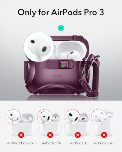 ESR for AirPods Pro 3 Case (2025), Compatible with MagSafe, Burgundy - color: Burgundy, size: AirPods Pro 3 Case