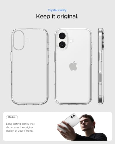 Spigen for iPhone 17 Case, Ultra Hybrid [TPU Covered Camera Control] [Anti-Yellowing] [No Magnet Ring] - Crystal Clear - color: Crystal Clear, size: iPhone 17