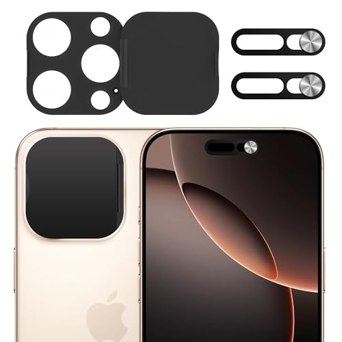 3 Pack Privacy Cover Compatible for iPhone 16 Pro/iPhone 16 Pro Max with 2 Front Camera Privacy Cover, Anti-Spy Camera Cover, Easy-Adhesive Design, Safeguard on iPhone 16 Pro/16 Pro Max. Black - size: iPhone 16 Pro/ iPhone 16 Pro Max