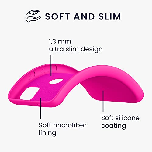 kwmobile Case Compatible with Google Pixel 4a Case - Slim Protective TPU Silicone Phone Cover - Neon Pink - color: neon pink