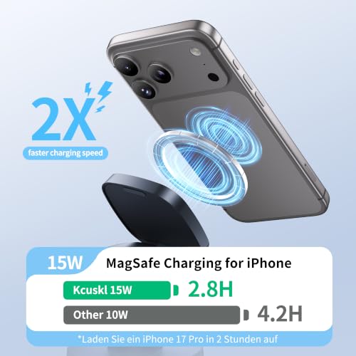 4 in 1 Magnetic Wireless Charging Station,15W Fast Charging with Adjustable Night Light,3 in 1 Wireless Charging Station for iPhone 17/16/15/14/13 Pro Max & Apple Watch,AirPods (Starlight Gray) - color: Starlight Gray