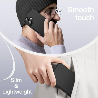 JETech Silicone Case for iPhone 16, Black | Silky Soft Touch, Shockproof Protection, Scratch Resistant, Microfiber Lining - color: Black, size: iPhone 16