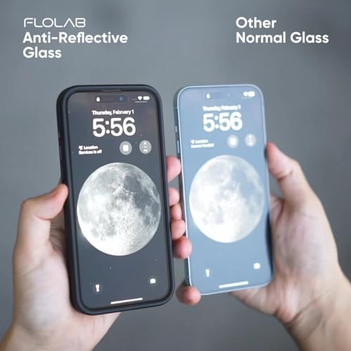 FLOLAB NanoArmour ONETIME PRO for iPhone 15 Pro Screen Protector, Anti-Reflective, Anti-Rainbow, 3D Tempered Glass, Ultra Clear, Edge Reinforced, Easy Install, Dust-Free, Scratch Resistant - size: 15 Pro