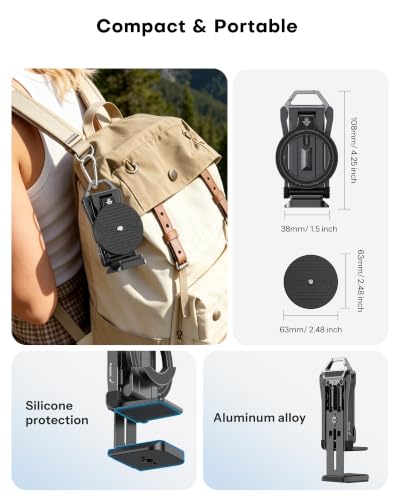 OMOTON TP02-Ultra 2 in 1 Magnetic Phone Tripod for DJI/GoPro iPhone, Black - color: 9-Black Ultra